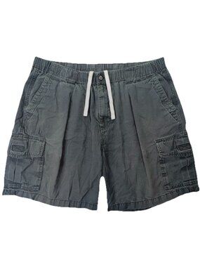 Tommy Bahama Men’s XL Survivor 8-inch Shorts Gray Cargo Elastic Waist Drawstring